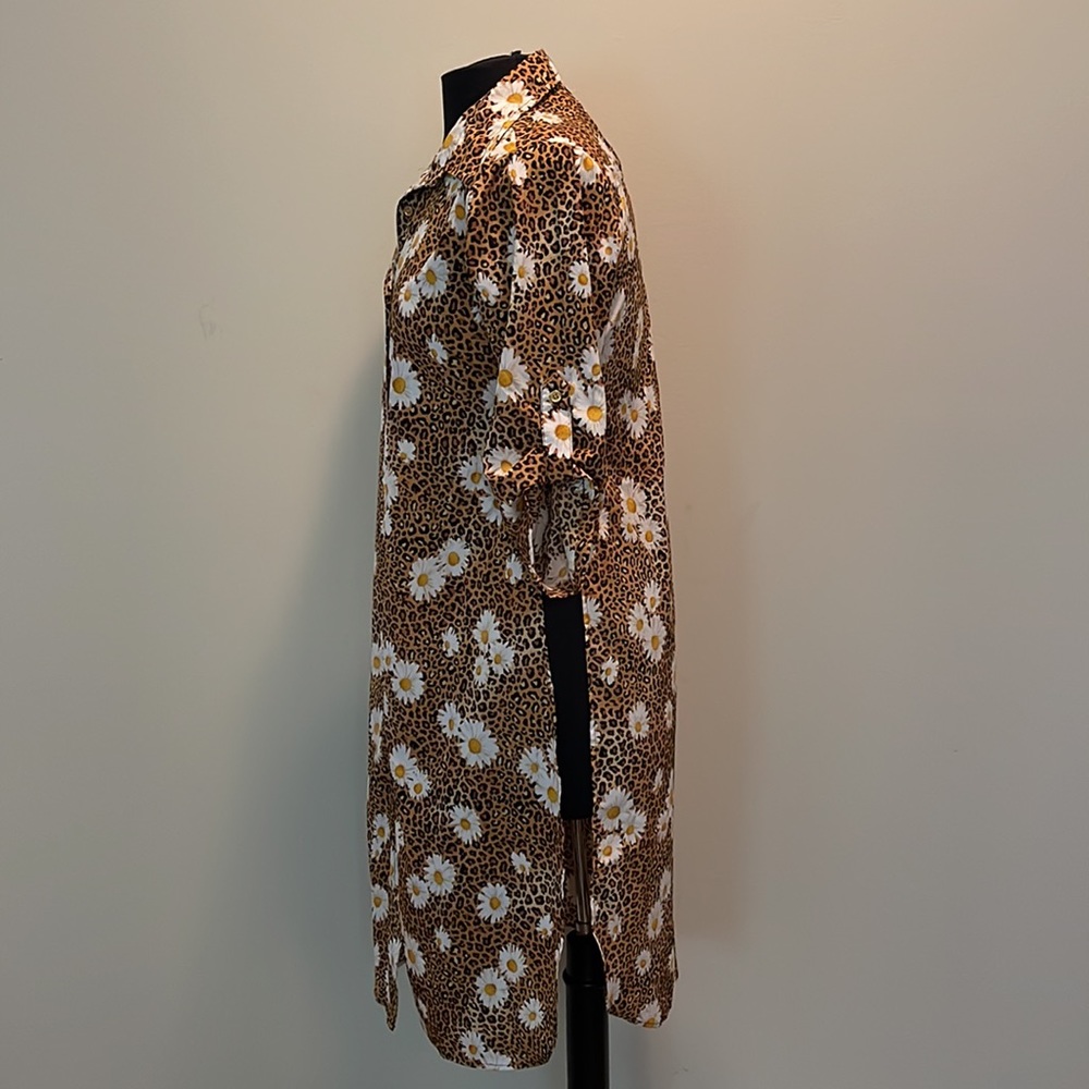 Never Worn! Animal Print & Flower Shirt - Picture 7 of 9